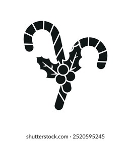 Candy cane christmas icon vector basic design simple and modern concept graphic