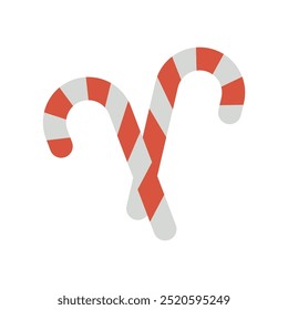 Candy cane christmas icon vector basic design simple and modern concept graphic