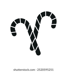 Candy cane christmas icon vector basic design simple and modern concept graphic