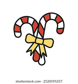 Candy cane christmas icon vector basic design simple and modern concept graphic