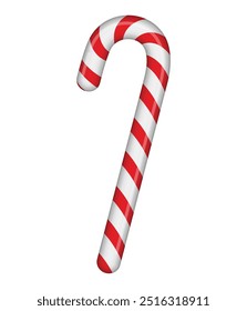 Candy Cane. Christmas candy cane isolated on a white background. Candy Cane vector illustration.