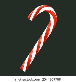 Candy Cane. Christmas candy isolated on a white background. Candy vector illustration.