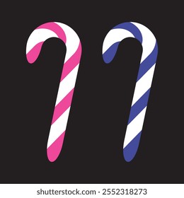 Candy Cane. Christmas candy cane isolated on a white background. Candy Cane vector illustration.