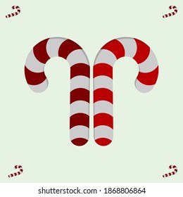 Candy cane christmas isolated vector illustration