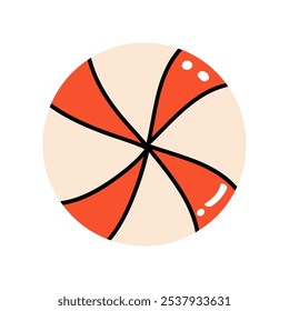 candy cane christmas candy. isolated vector illustration.