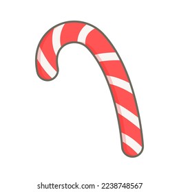 Candy cane. Christmas Mint candy red isolated. lollipop Peppermint stick sweetness for new year
