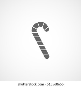 Candy Cane Christmas New Year Flat Icon On White Background