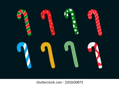 Candy cane christmas ornament vector. Christmas candy cane vector.