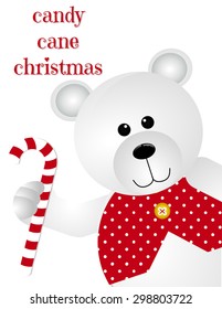 Candy Cane Christmas Polar Bear in Vest
