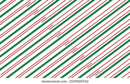 Candy cane Christmas seamless pattern background . Classic holiday red green wrapping paper, Vector illustration. EPS 10