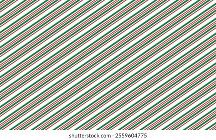 Candy cane Christmas seamless pattern background . Classic holiday red green wrapping paper, Vector illustration. EPS 10