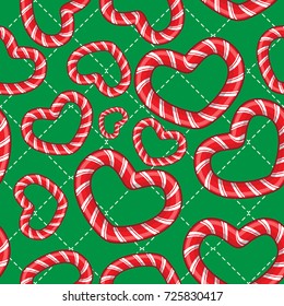 candy cane christmas seamless pattern vector