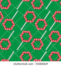 candy cane christmas seamless pattern vector