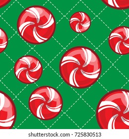candy cane christmas seamless pattern vector