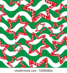 candy cane for christmas seamless pattern vector