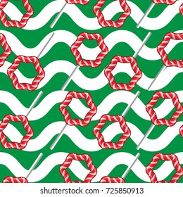 candy cane for christmas seamless pattern vector