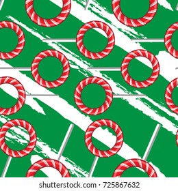 candy cane for christmas seamless pattern vector