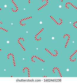 Candy Cane Christmas Seamless Repeat Pattern Vector Illustration Background