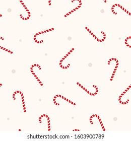 Candy Cane Christmas Seamless Repeat Pattern Vector Illustration Background