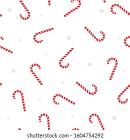 Candy Cane Christmas Seamless Repeat Pattern Vector Illustration Background