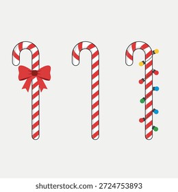 Candy Cane Weihnachts-Set Vektor