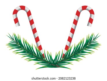 Süßer Zuckerrohr mit Weihnachtsmützen.