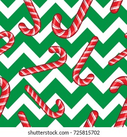 candy cane christmas vector seamless pattern