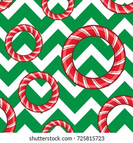 candy cane christmas vector seamless pattern