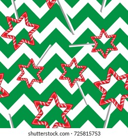 candy cane christmas vector seamless pattern