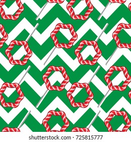candy cane christmas vector seamless pattern