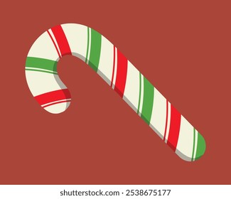 Candy Cane Clip Art, Ilustração Vetor Candy Cane, Imagem de Desenho Animado Decorativo Candy Cane.