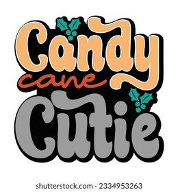 Candy Cane Cutie, Retro svg design vector file