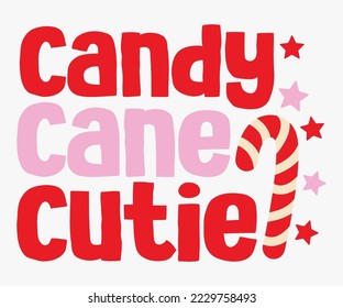 Candy Cane Cutie SVG, Christmas SVG Design, Merry Christmas T-shirts, Citas divertidas de Navidad, Cita de Invierno, Navidad Saying, Camiseta SVG de Navidad, Sombrero de Santa Claus, SVG de Año Nuevo, Archivos Snowflakes