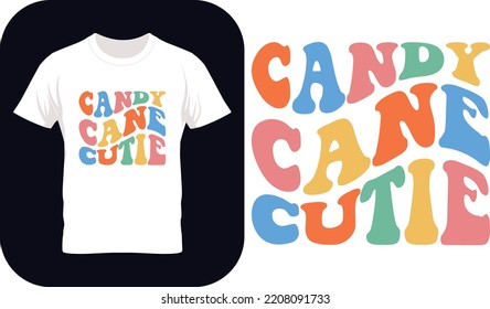 Candy cane cutie SVG design, Candy Cane Cutie SVG Retro Christmas Sublimation T-Shirt Design