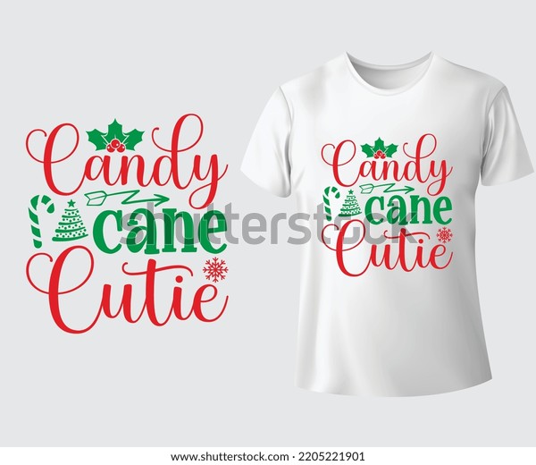 Candy Cane Cutie Svg Tshirt Design Stock Vector (Royalty Free ...