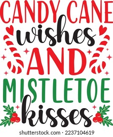 Candy Cane Cutie Sweatshirt, Christmas Women Sweater, Candy Cane Wünsche und Mistletoe Kisses Christmas Sweatshirt, Family Matching Shirt,