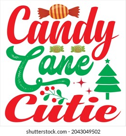 candy cane cutie t shirt design, vector file.