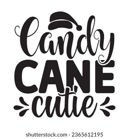 Candy Cane Cutie T Shirt Design, Vector File 