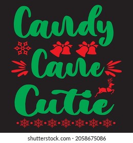 Candy cane cutie t-shirt design, vector file.