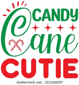 Candy Cane Cutie T-shirt Design Vector File.