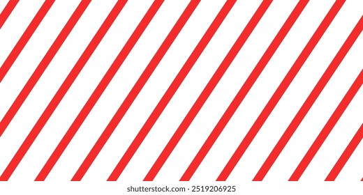 Candy cane diagonal stripes seamless pattern, holiday repeat background. Vector red abstract design