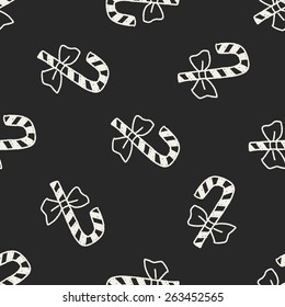 candy cane doodle drawing seamless pattern background