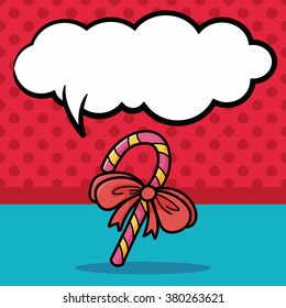 candy cane doodle, speech bubble