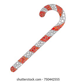 candy cane dot icon isolated on white background