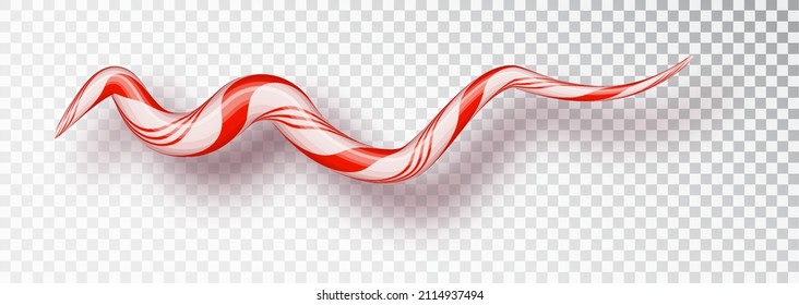 La caña de caramelo se deja aislada en un fondo transparente. Plantilla de diseño