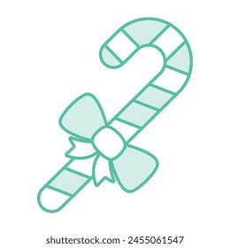 Candy Cane Dual tone colour vector icon which can easily modify or edit 