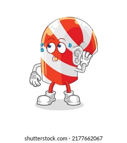 the candy cane eavesdropping vector. cartoon character