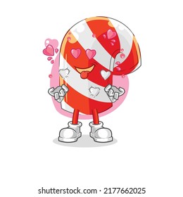 the candy cane fallin love vector. cartoon character