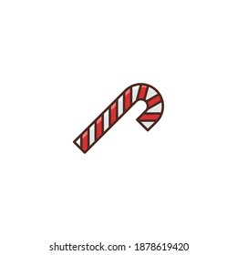 Candy-Cane-Symbol auf weißem Hintergrund - Vektorgrafik - Symbolsatz für neues Jahr
