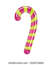 candy cane flat icon isolated